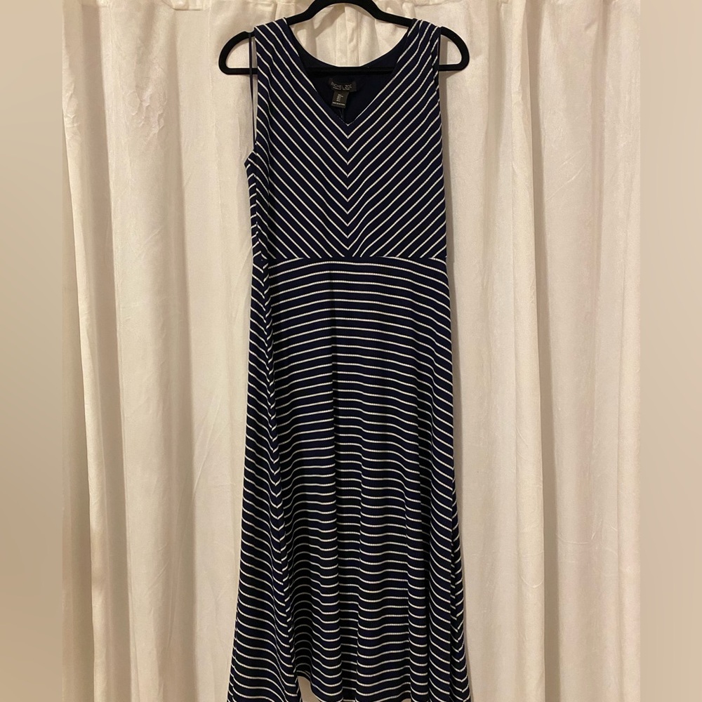 NWT Rachel Zoe Navy Striped Dress size large